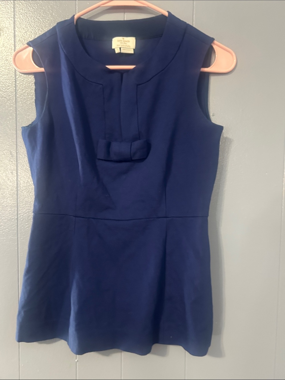 kate spade Navy Bow-Front Sleeveless Shell
